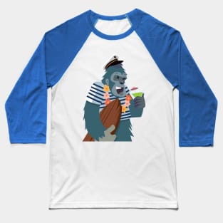 Tiki Bigfoot Surfer Baseball T-Shirt